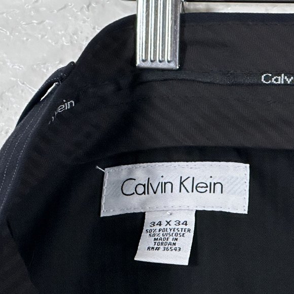 Calvin Klein Regular Fit 2pc. Navy Pinstripe Suit Men's Size Large/34x34 - Picture 13 of 13